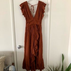 NWOT Free People midi ruffle dress